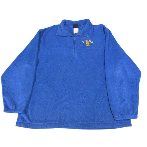 AS SPORTS TULSA NCAA Quarter Zip Sweatshirt XL Left Chest Logo Blue  |G1 - Picture 1 of 5